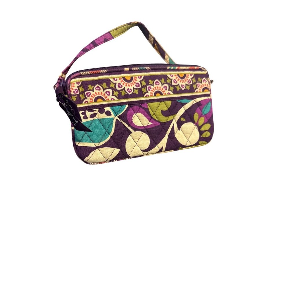 Vera Bradley Zip Wristlet Wallet In Floral Pattern With Detachable Strap & Multi - Picture 8 of 9